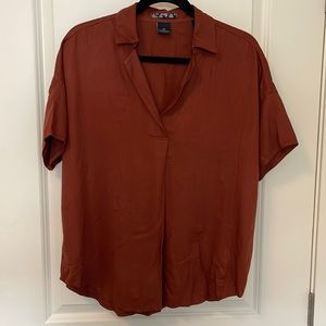 Scotch & Soda shirt. Size small, v-neck short sleeve with collar shirt.